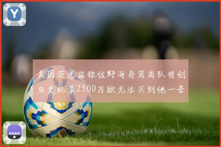 美因茨总监称佐野海舟若离队将创历史纪录2500万欧无法买到他一条腿